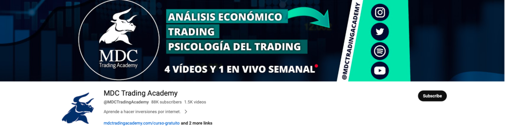 Canal de YouTube oficial de MDC Trading Academy