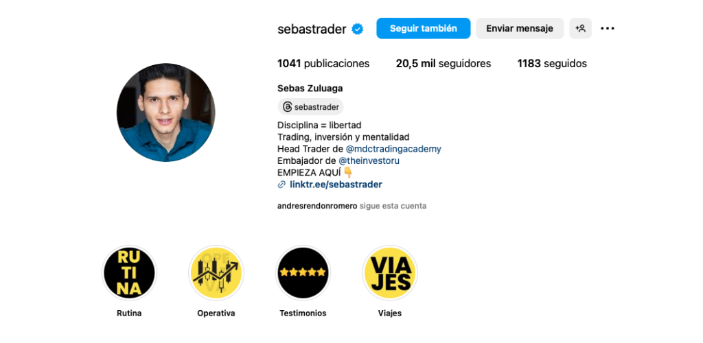 Sebas Zuluaga, Head Trader de MDC Trading Academy